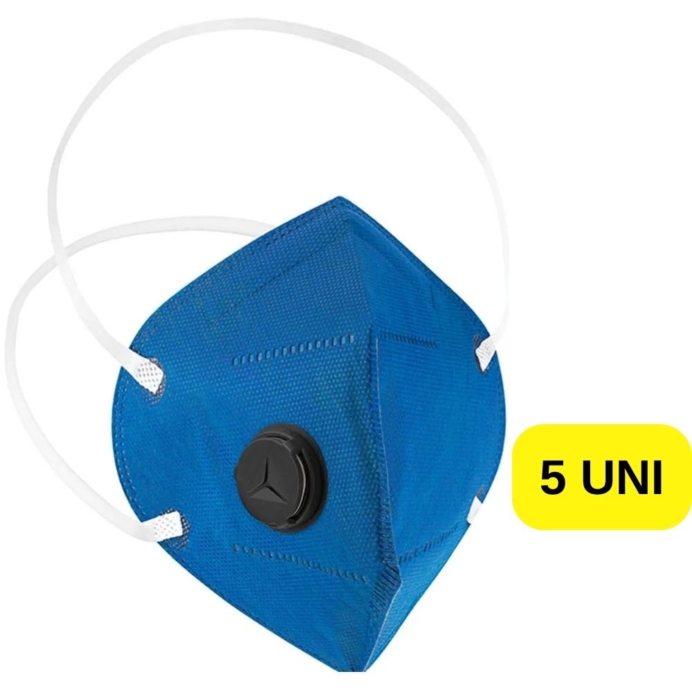 Máscara Respiratória PFF2 Com Válvula e Carvão Ativado Azul - Pro-Safety - 5 Unidades