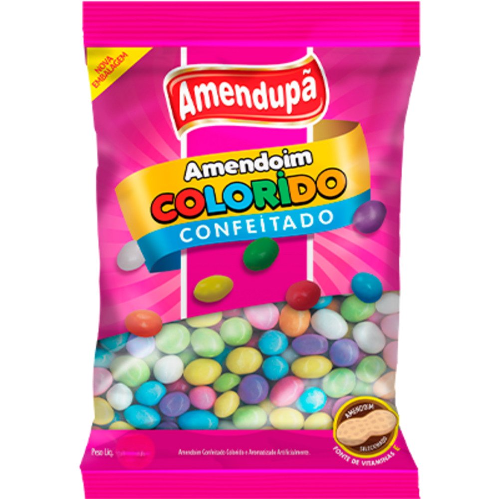 Amendoim Doce Colorido Amendupa 60g Caixa Com 32 Unidades