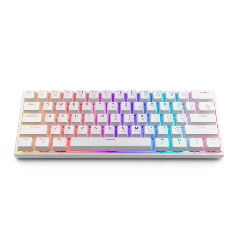Teclado Gamer Mecânico Goldentec Gt Moon Tkl 60% Usb Anti Ghosting Branco