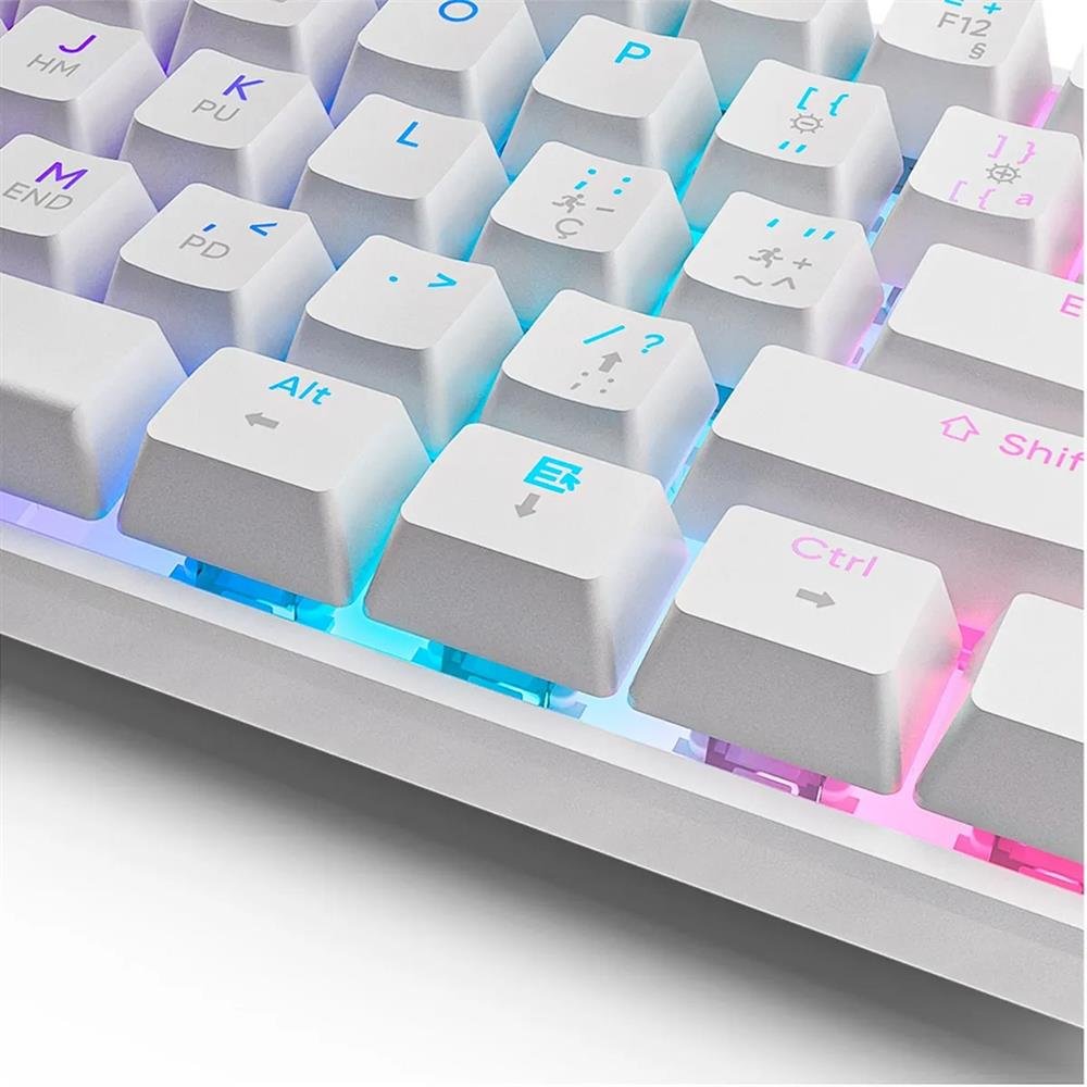 Teclado Gamer Mecânico Goldentec Gt Moon Tkl 60% Usb Anti Ghosting Branco