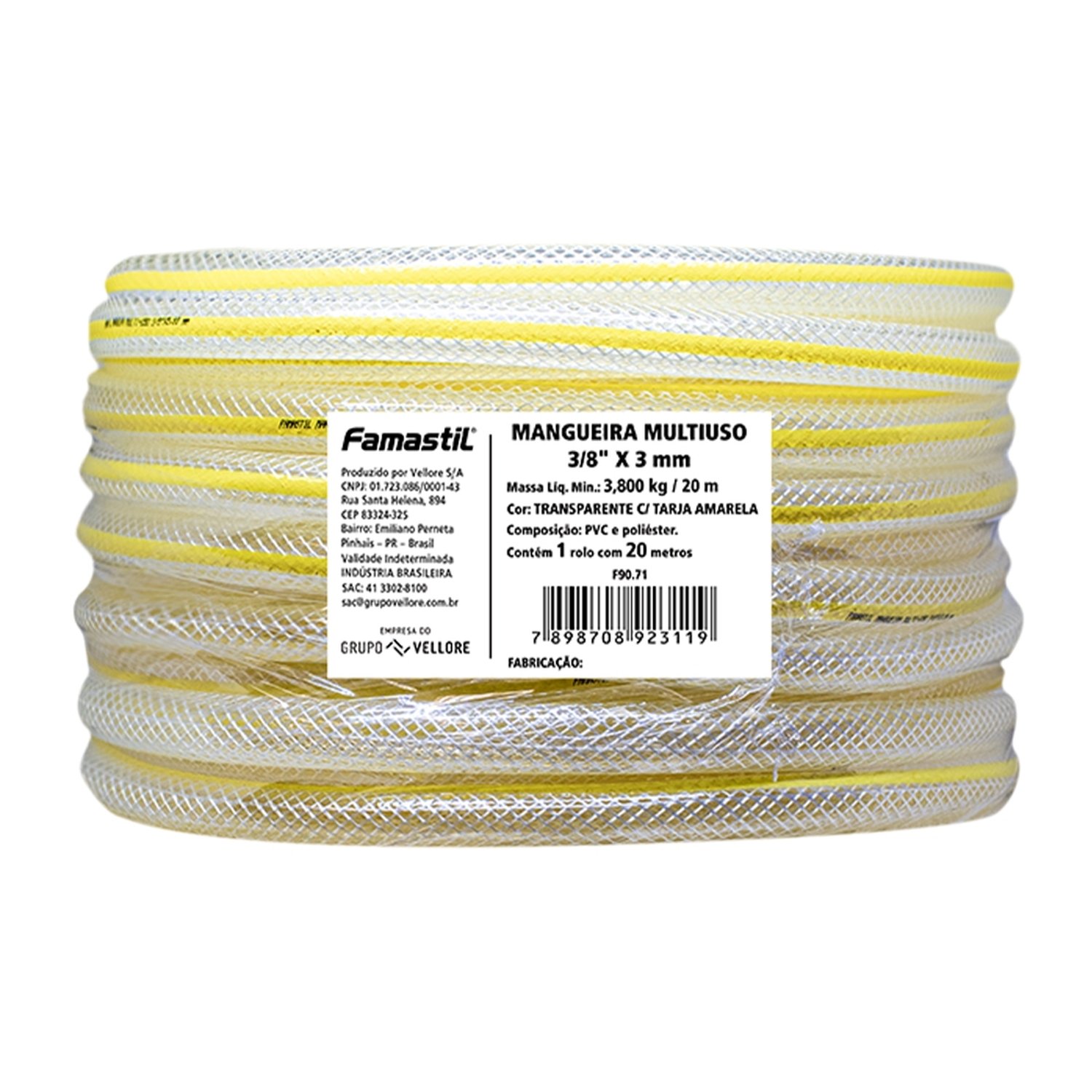 Mangueira Multiuso Famastil 20m 3/8x3mm Transparente