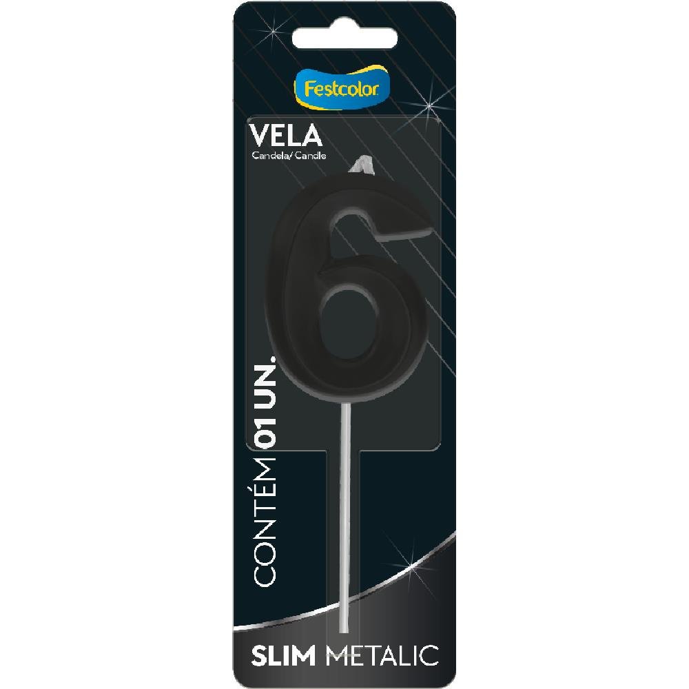 Vela Slim Metallic Preta N 6