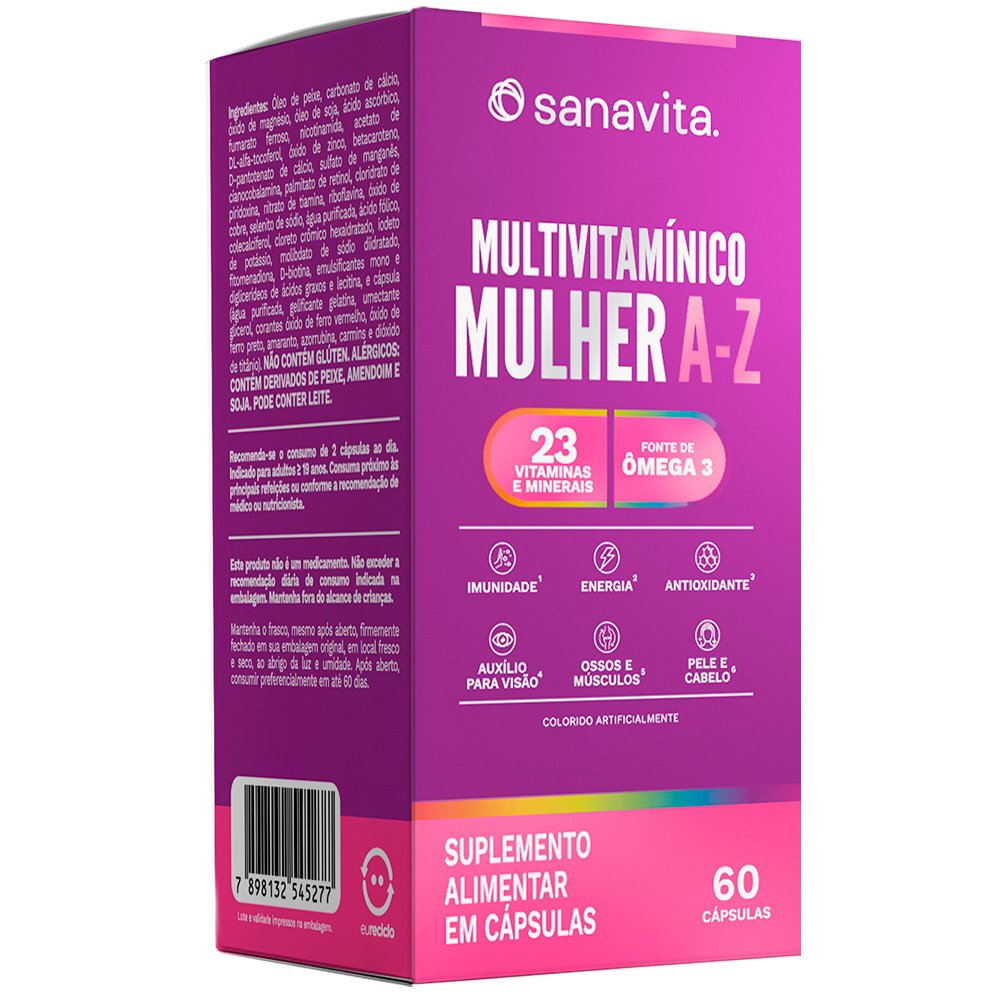 Suplemento Alimentar Sanavita Multi A-z Mulher C/60 Capsulas