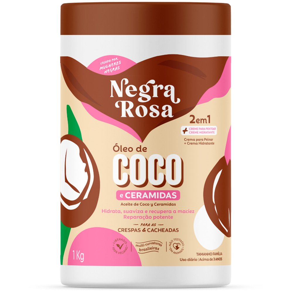 Creme 2 Em 1 Coco/ceramidas Negra Rosa 1kg