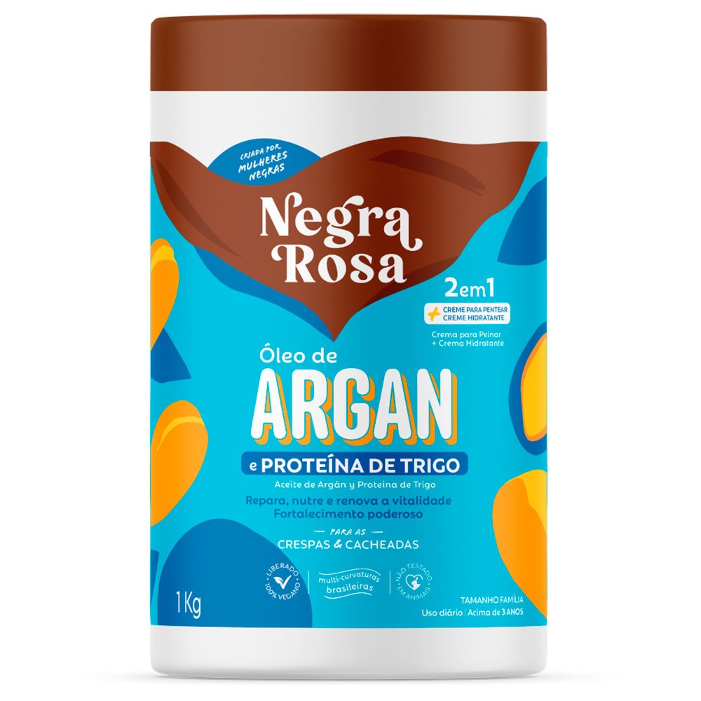 Creme 2 Em 1 Argan/proteina Negra Rosa 1kg