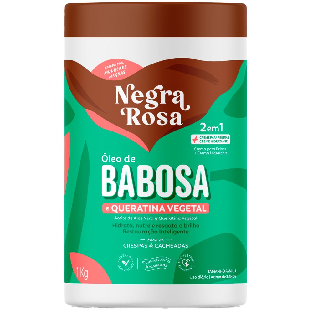 Creme 2 Em 1 Babosa/queratina Negra Rosa 1kg