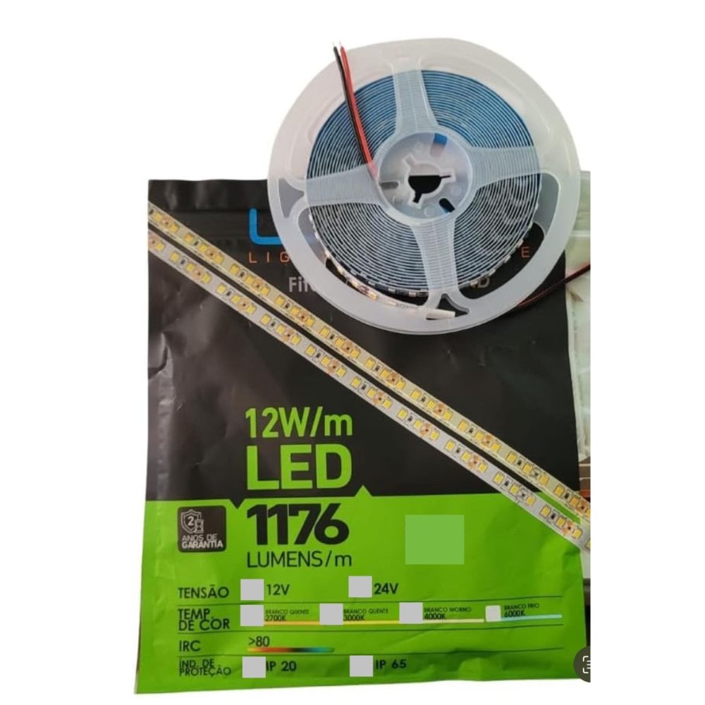 Fita Led 12Volts Smd 4000K 12 Watts Com120 Leds 5M Lumanti