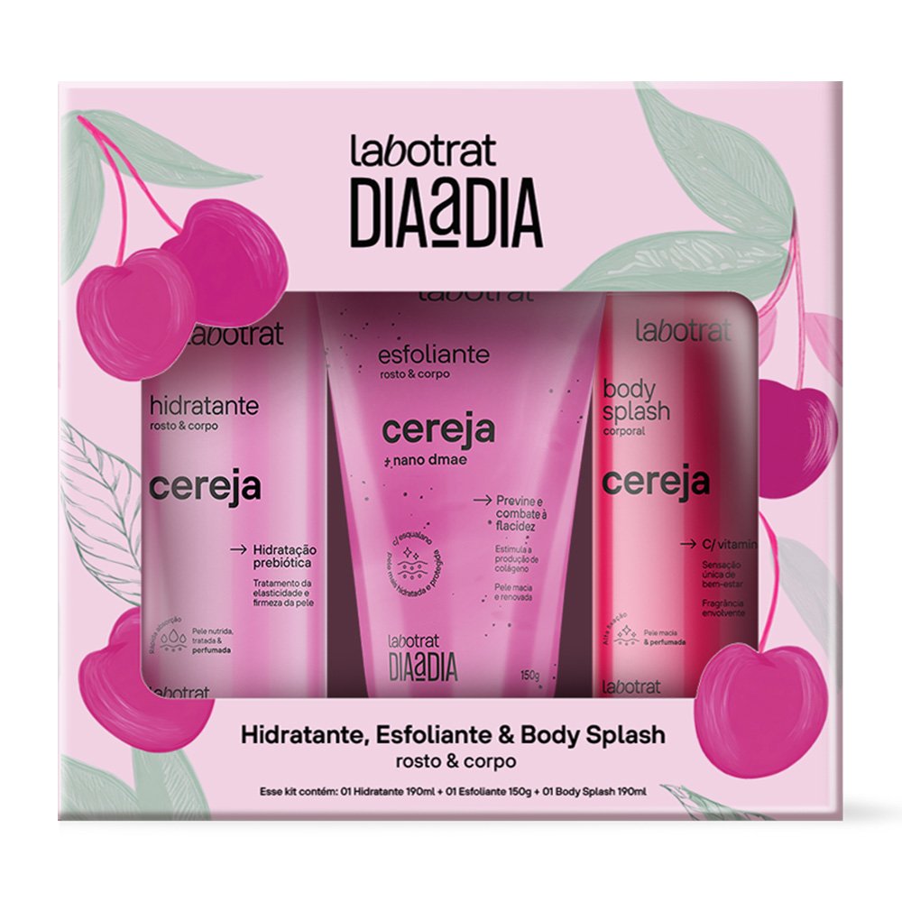 Kit Labotrat Dia A Dia Esfoliante150g+hidratante190ml+body Splash190ml Cereja