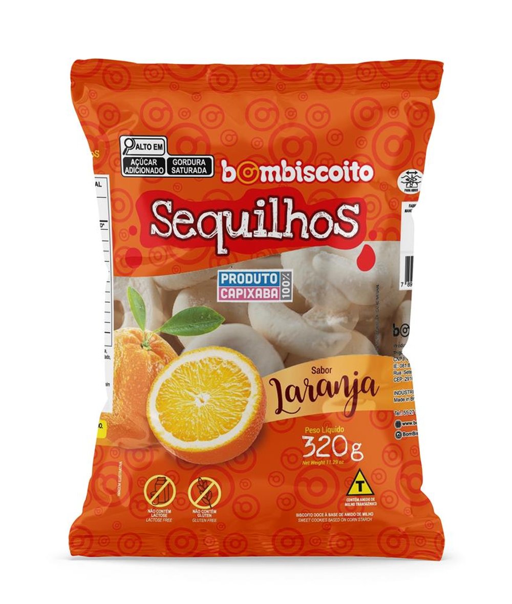 Biscoito Sequilhos Laranja 320g Bombiscoito