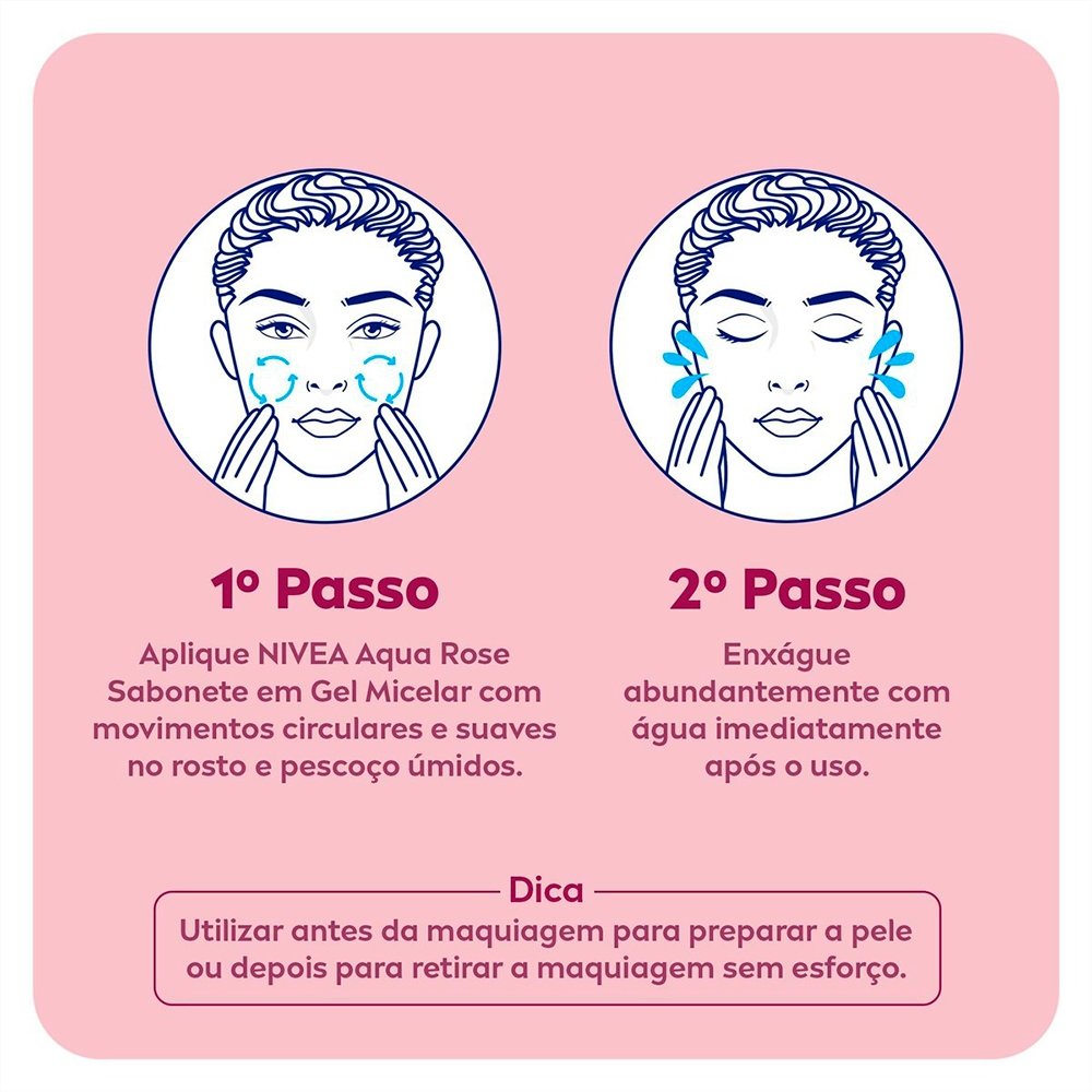 Sabonete em Gel Nivea Aqua Rose Micellair Água de Rosas 150ml