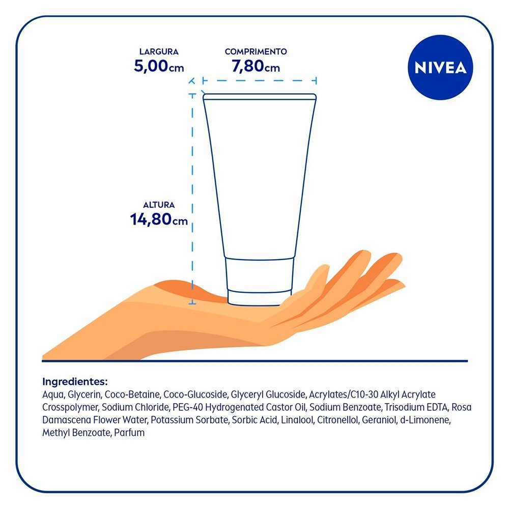 Sabonete em Gel Nivea Aqua Rose Micellair Água de Rosas 150ml