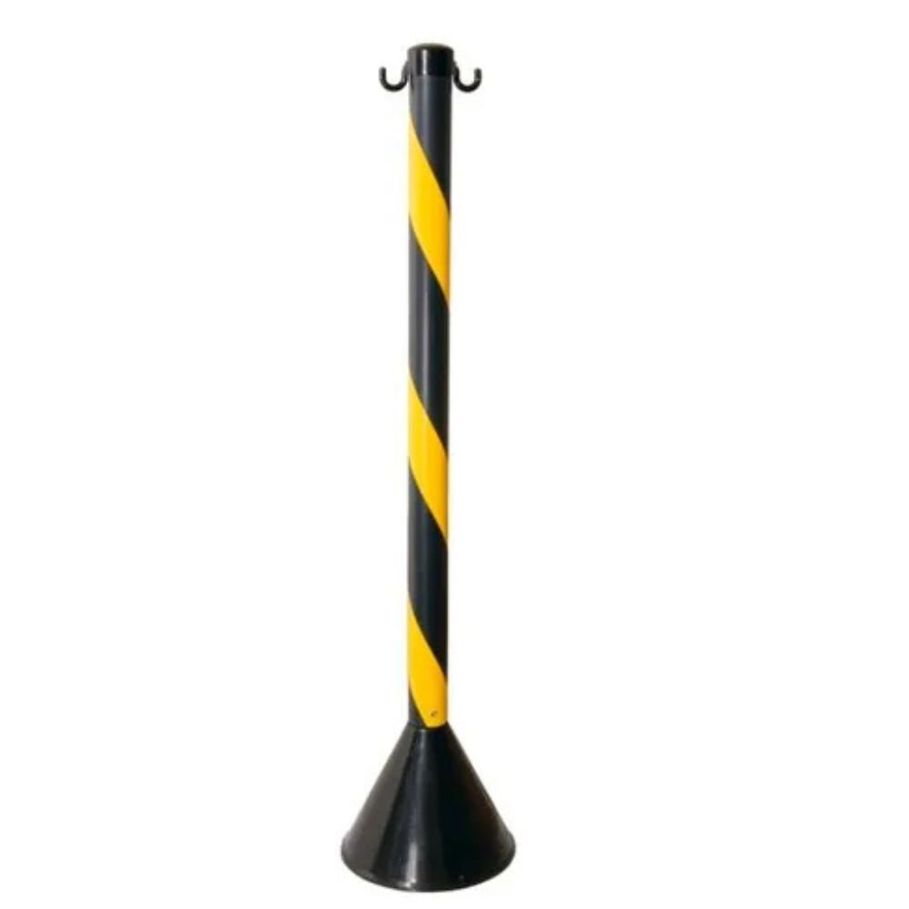 Pedestal Sinalizador Zebrado Preto E Amarelo 90Cm - 360