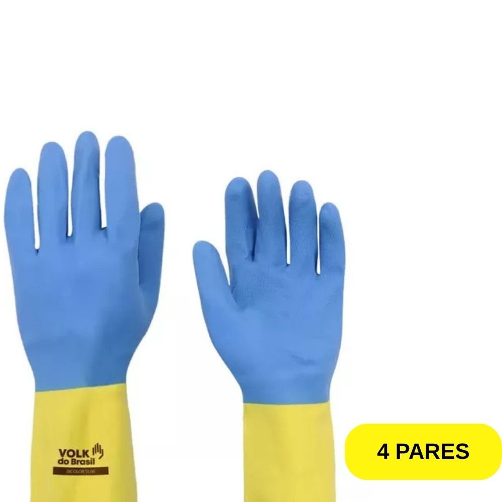 Luva Latex Neoprene Slim Bicolor Volk - Tamanho M
