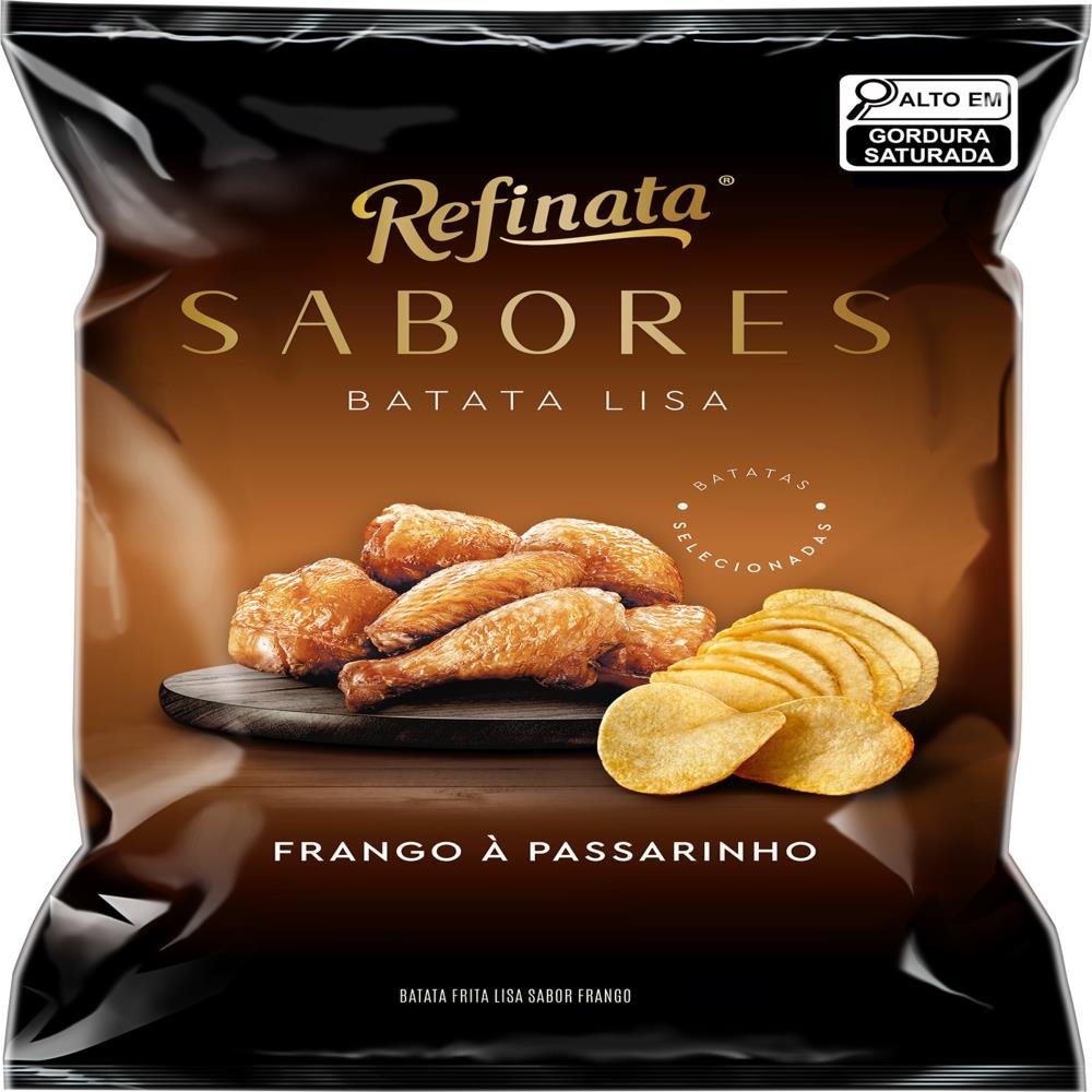 Batata Lisa Refinata Frango a Passarinho 40g- Embalagem com 24 Unidades