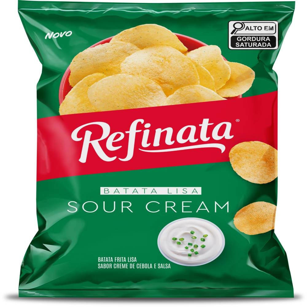 Batata Lisa Refinata Sour Cream 35g- Embalagem com 24 Unidades