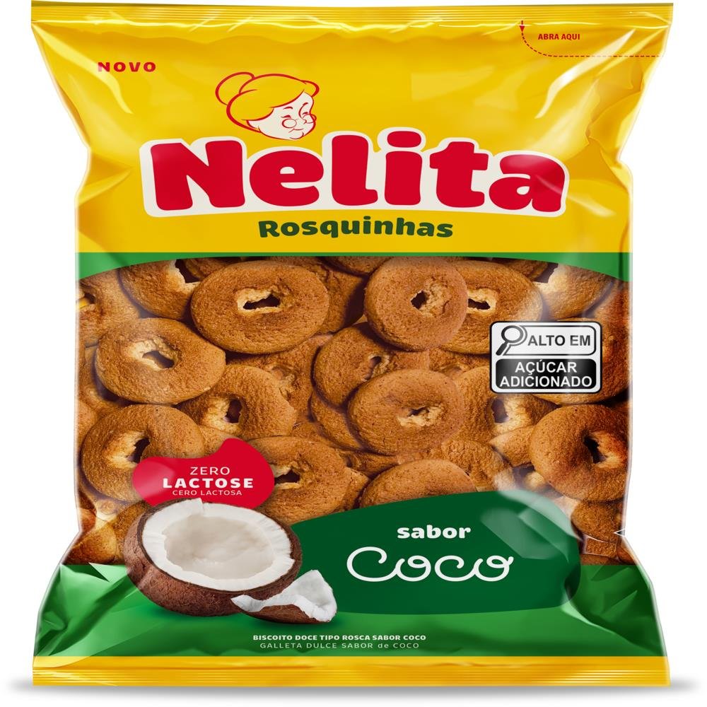 Rosquinhas Nelita Coco 600g- Embalagem com 15 Unidades