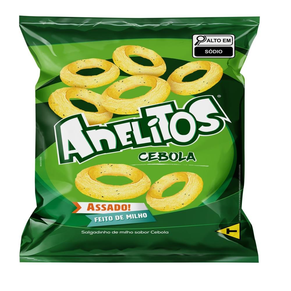 Salgadinho Anelitos Cebola 27g- Embalagem com 44 Unidades