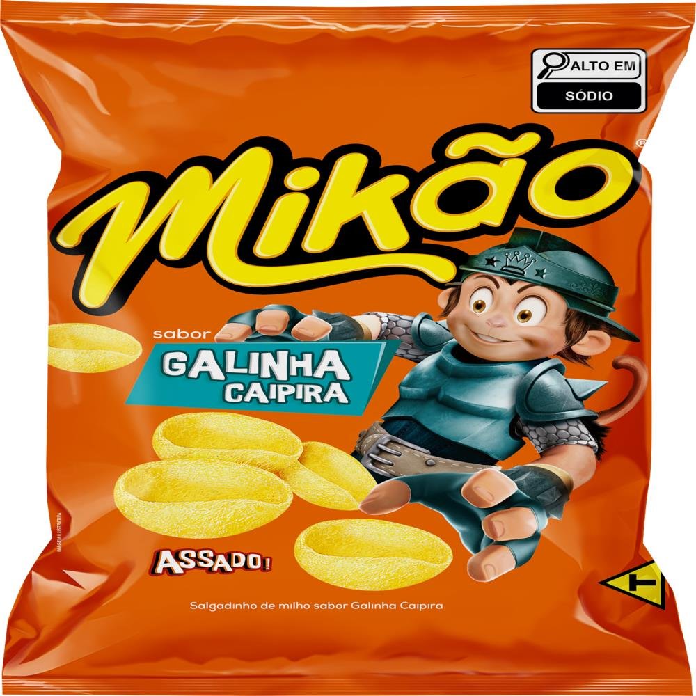 Salgadinho Mikão Galinha Caipira 120g- Embalagm com 20 Unidades
