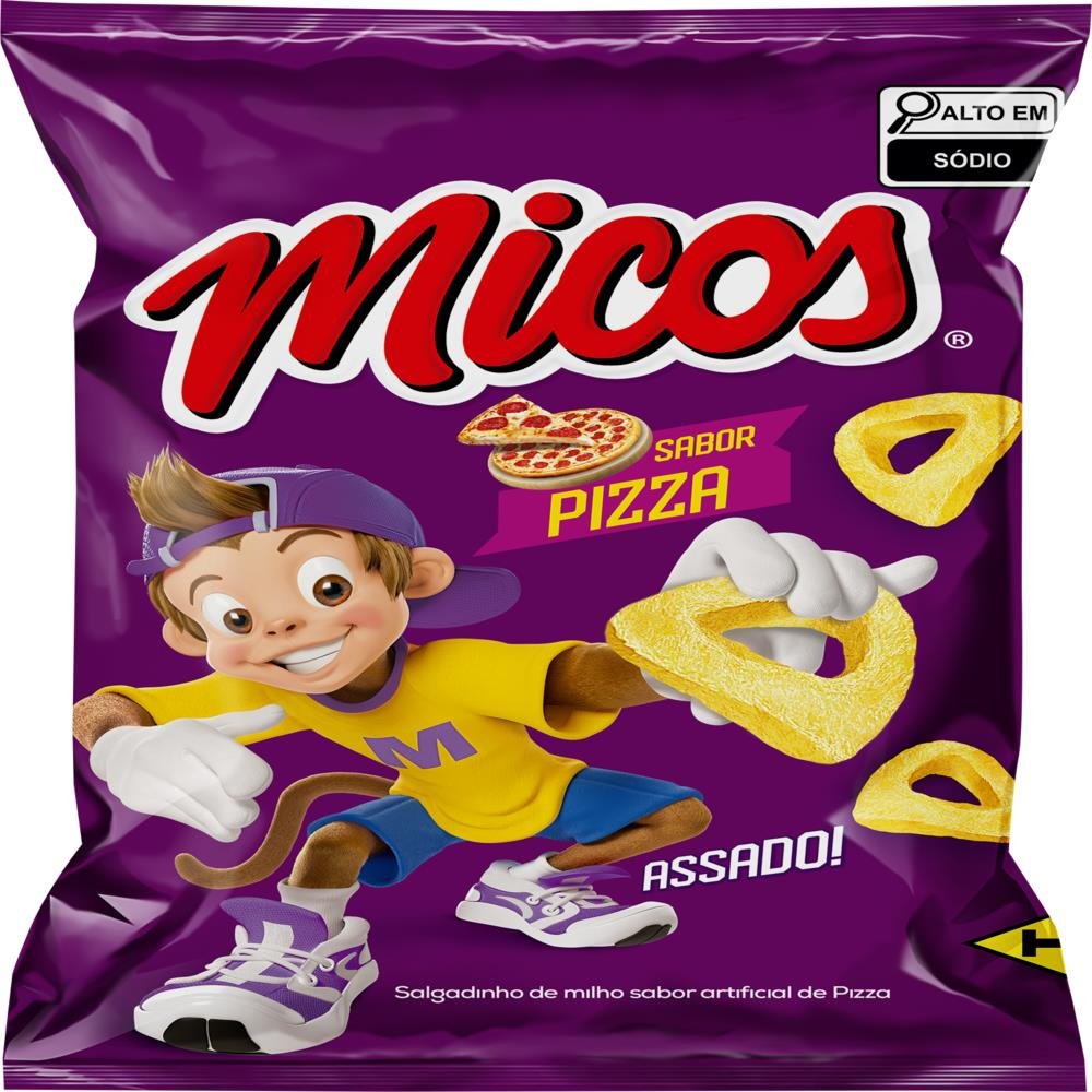 Salgadinho Micos Pizza 28g- Embalagem com 48 Unidades