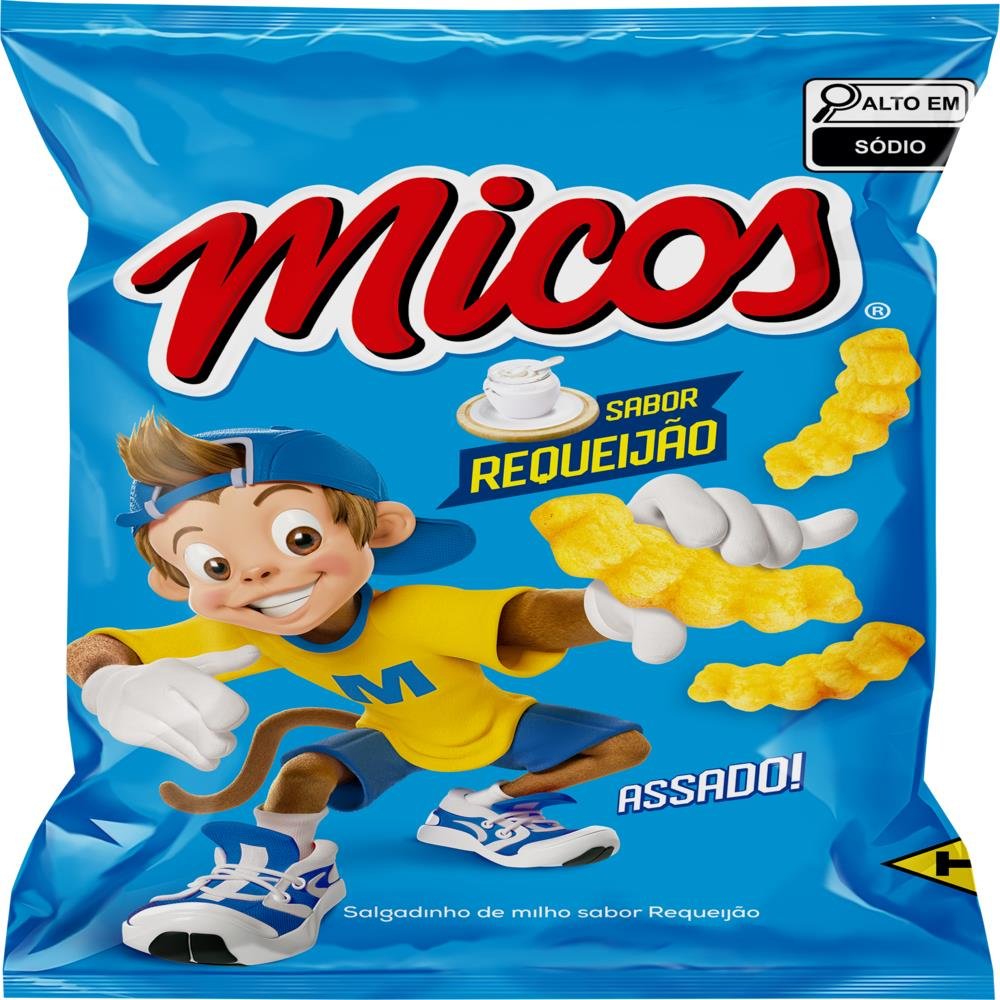 Salgadinho Micos Requeijão 41g- Embalagem com 36 Unidades