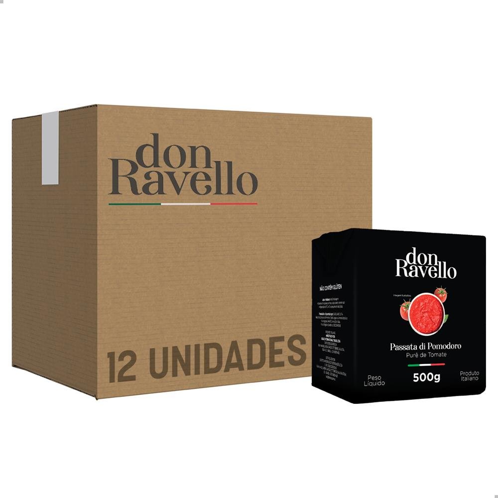 Passata Di Pomodoro Clássica Tetrapack Don Ravello 500G Caixa Com 12 Unidades