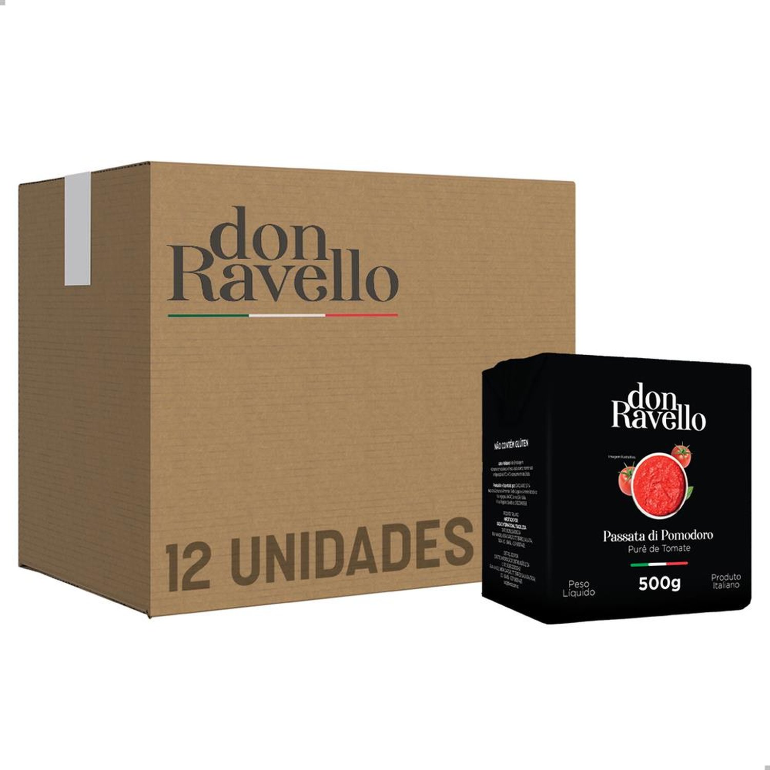 Passata Di Pomodoro Clássica Tetrapack Don Ravello 500G Caixa Com 12 Unidades
