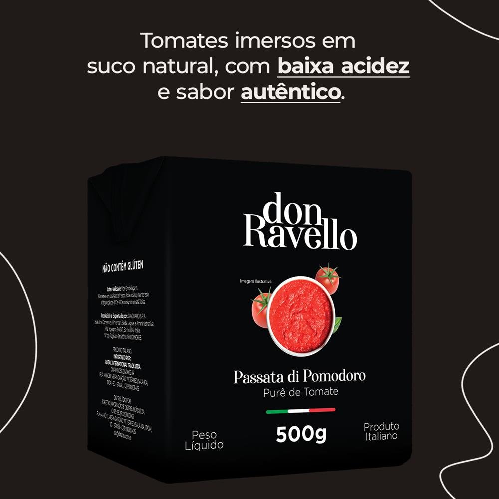 Passata Di Pomodoro Clássica Tetrapack Don Ravello 500G Caixa Com 12 Unidades