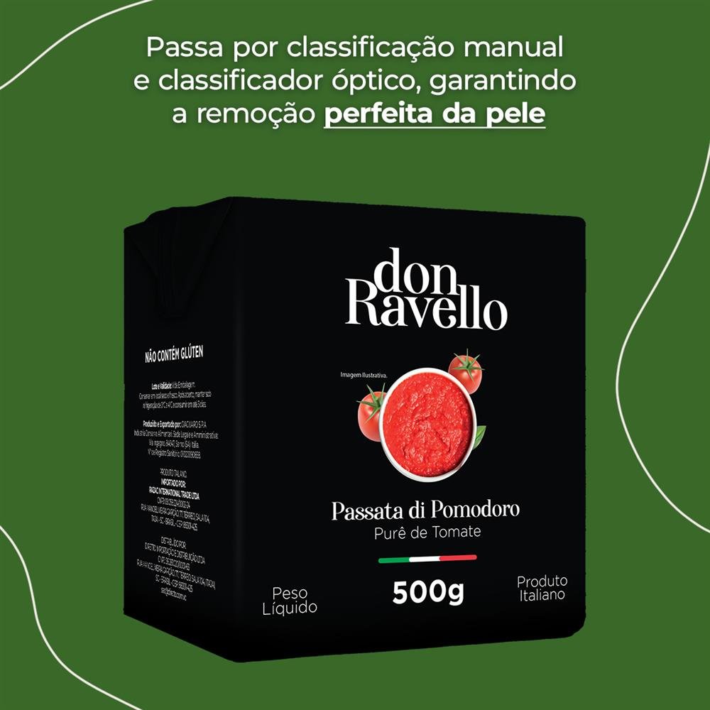Passata Di Pomodoro Clássica Tetrapack Don Ravello 500G Caixa Com 12 Unidades