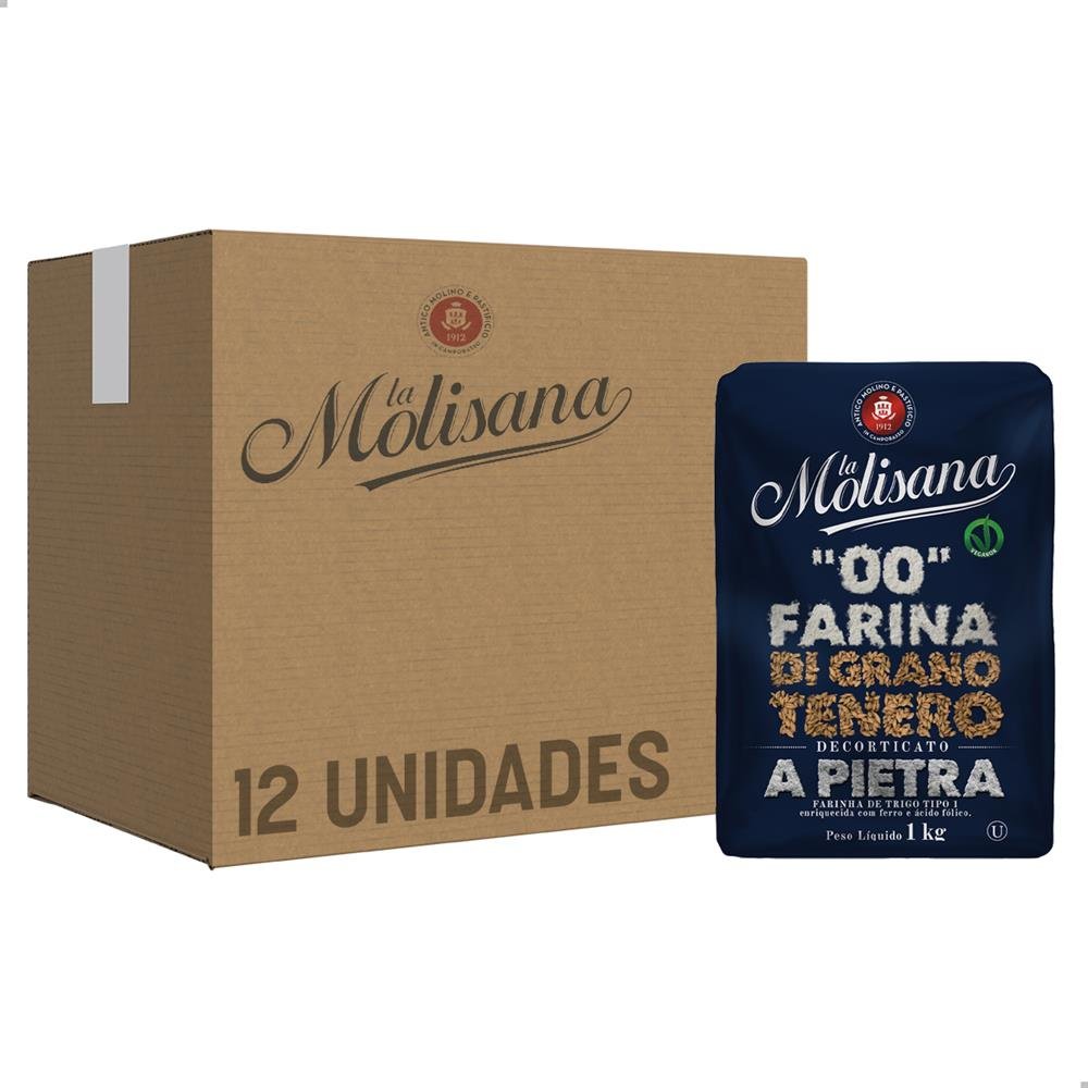 Farinha 00 La Molisana 1Kg Caixa Com 12 Unidades
