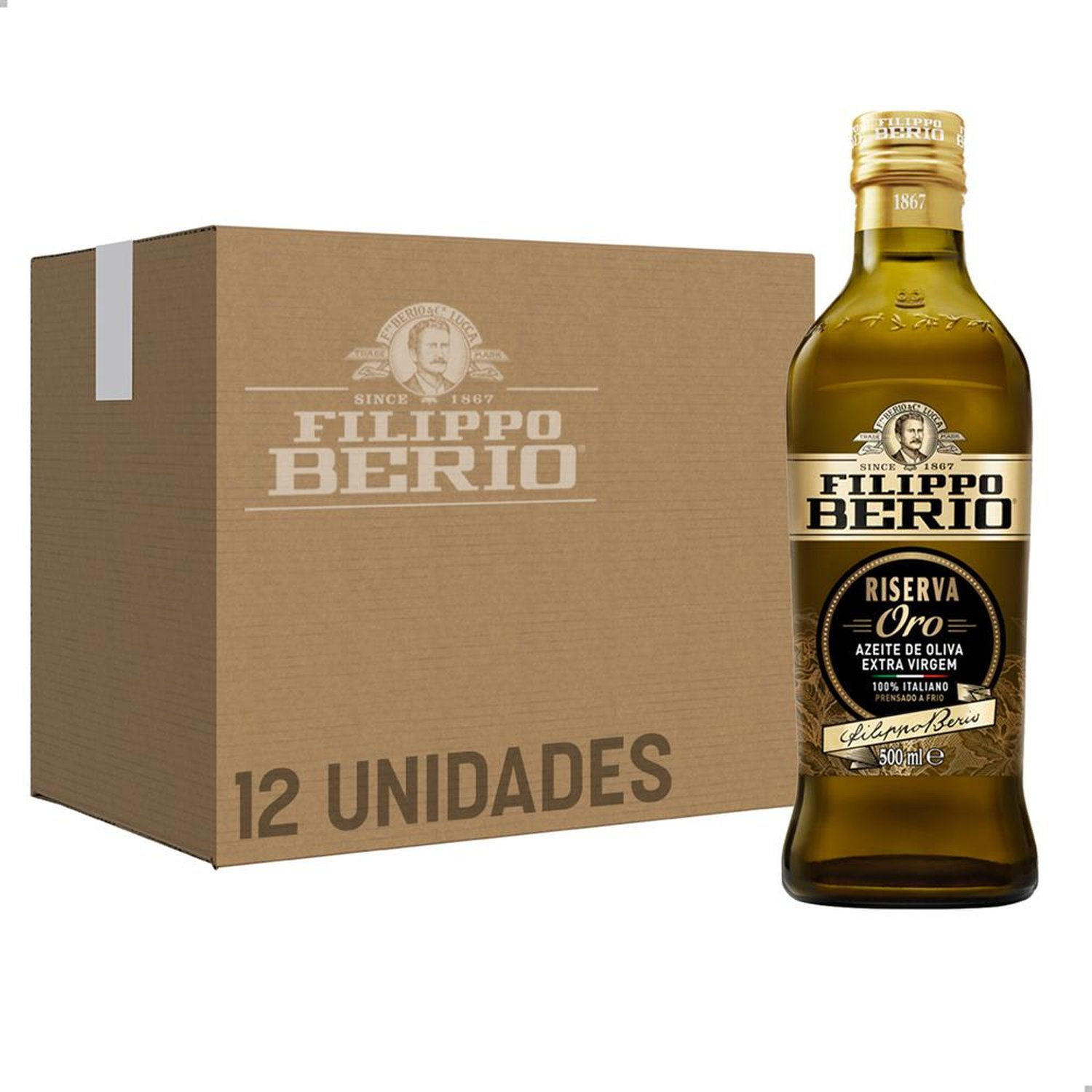 Azeite Extra Virgem Riserva Oro Filippo Berio 500Ml Caixa Com 12 Unidades