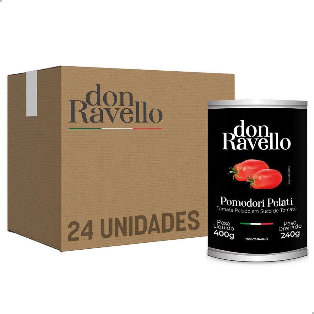 Pomodori Pelati Lata Abre Fácil Don Ravello 400G Caixa Com 24 Unidades