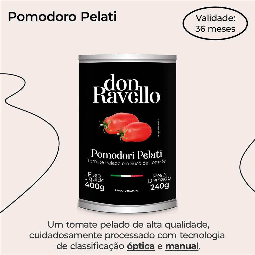 Pomodori Pelati Lata Abre Fácil Don Ravello 400G Caixa Com 24 Unidades