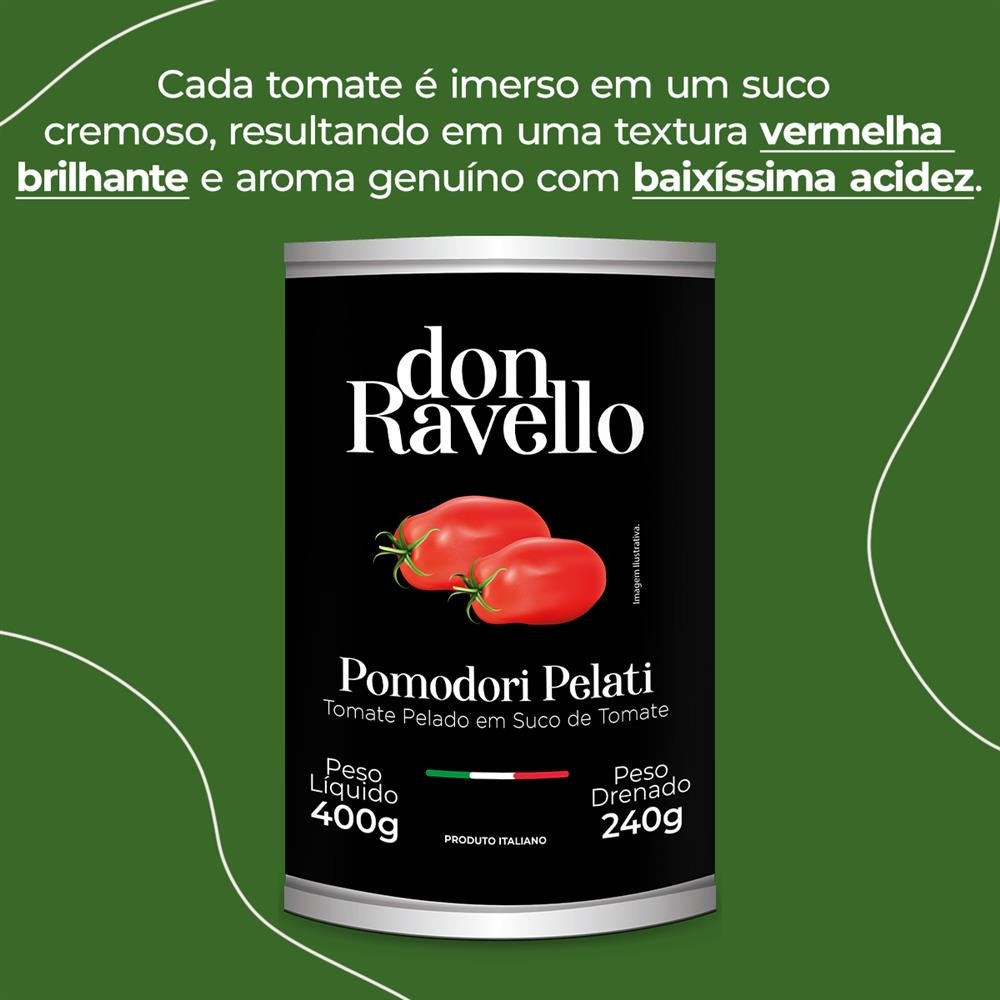 Pomodori Pelati Lata Abre Fácil Don Ravello 400G Caixa Com 24 Unidades