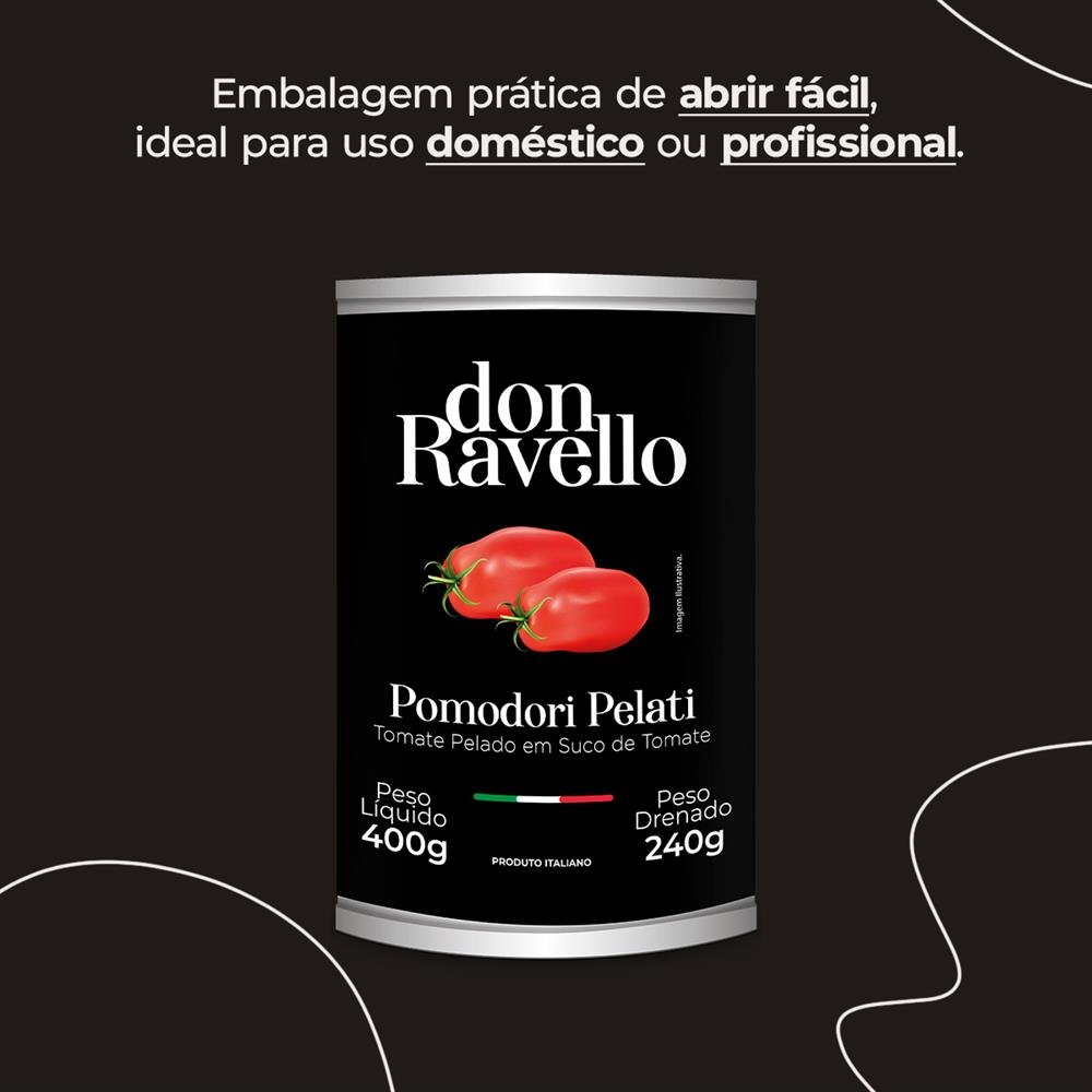 Pomodori Pelati Lata Abre Fácil Don Ravello 400G Caixa Com 24 Unidades