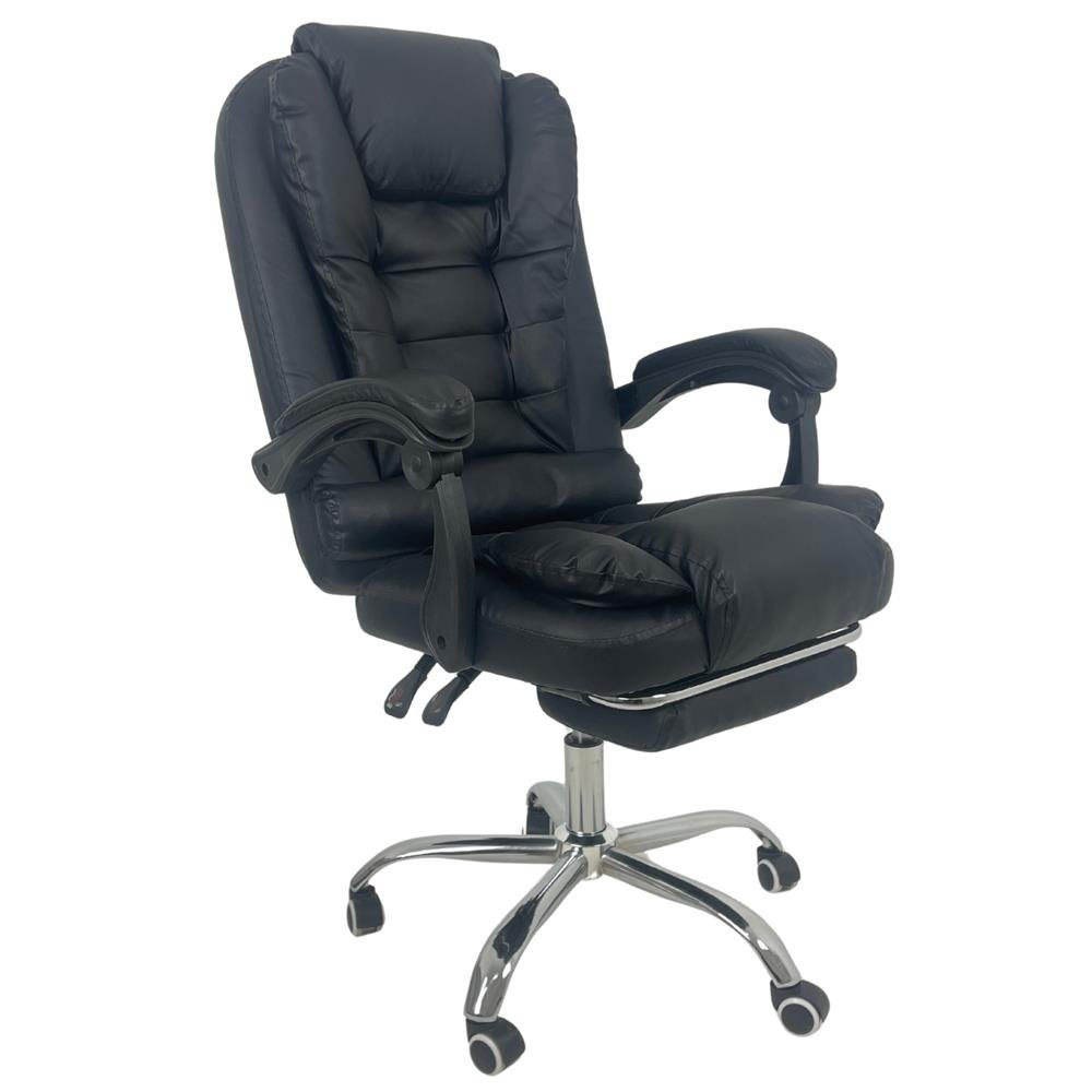 Cadeira de Escritório Presidente Soft Ergonômica Apoio Para Pés Preto
