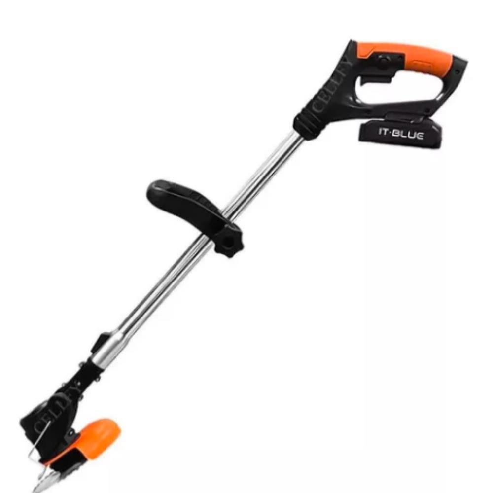 Roçadeira Aparador Grama 2 Baterias Recarregável 21v Cortado Cor Preto e Laranja 110V/220V It-Blue LE-1807
