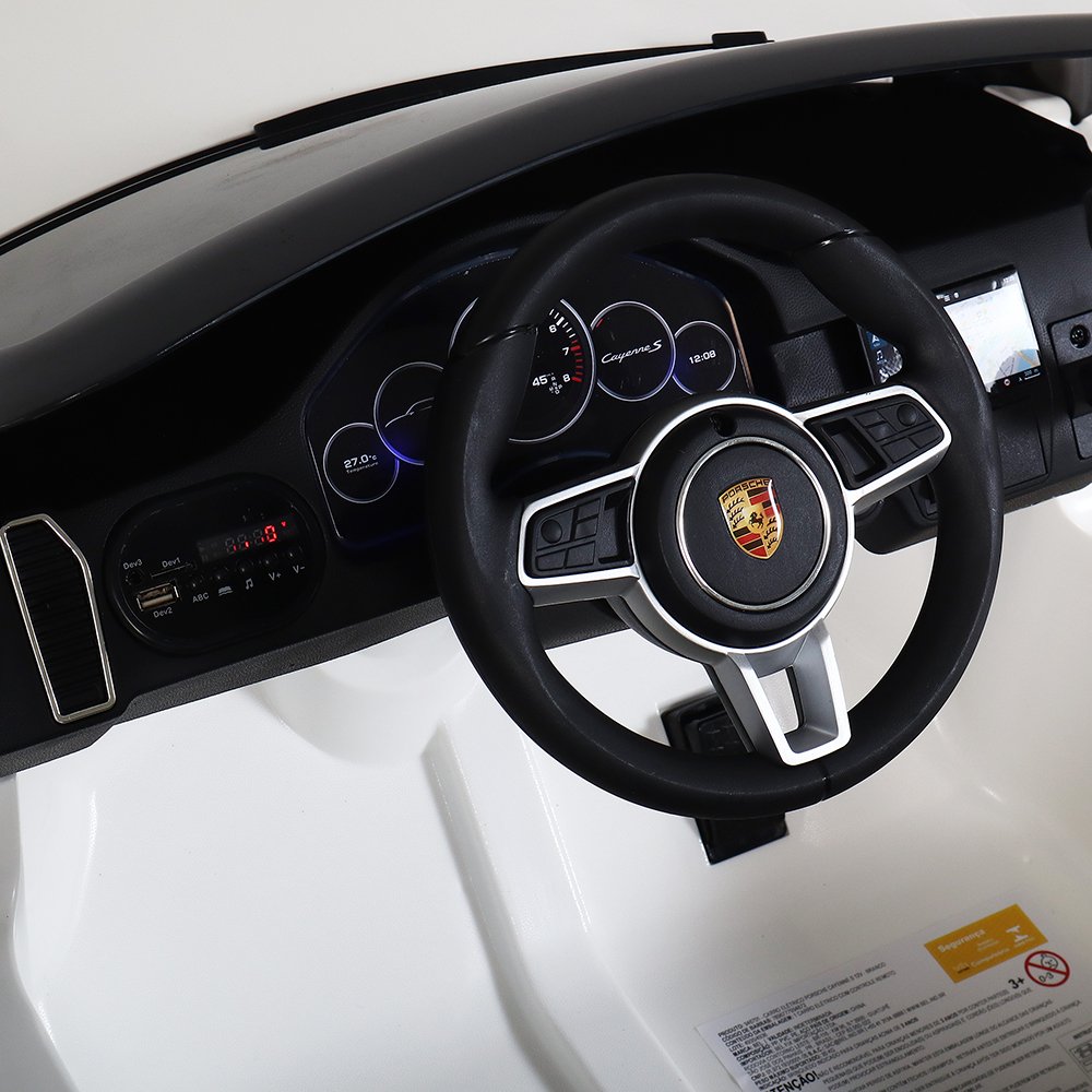 Carro Elétrico Infantil Porsche Cayenne S 12V Branco - Bel