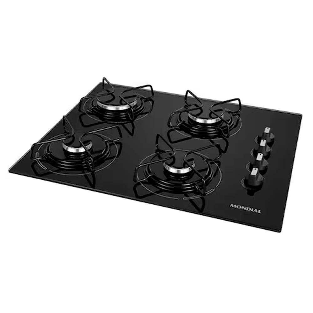 Fogão Cooktop 4 Bocas A Gás Mondial Ctg-01 Preto-Inox
