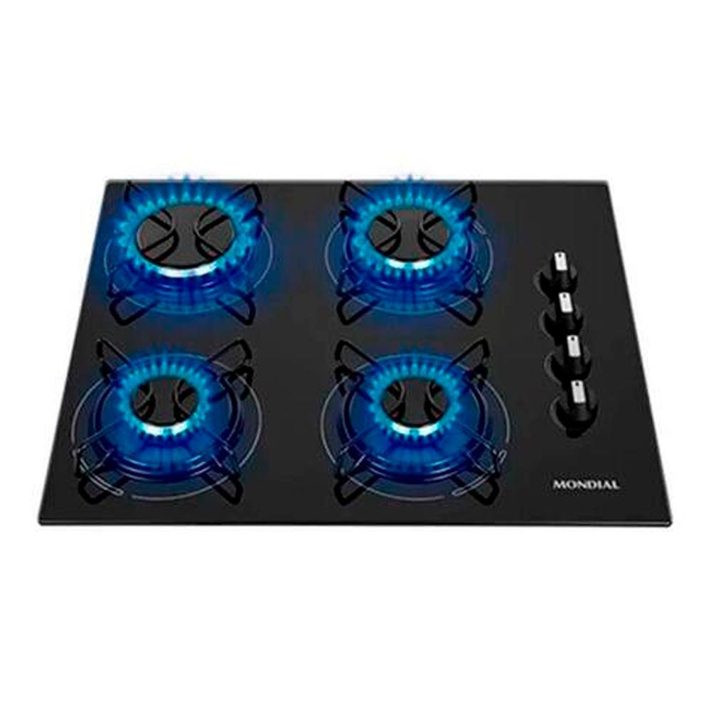 Fogão Cooktop 4 Bocas A Gás Mondial Ctg-01 Preto-Inox