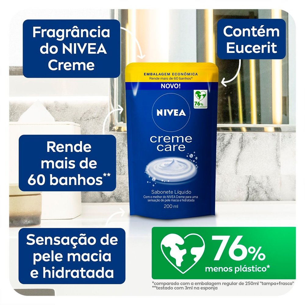 Sabonete Líquido Nivea Creme Care Refil 200ml