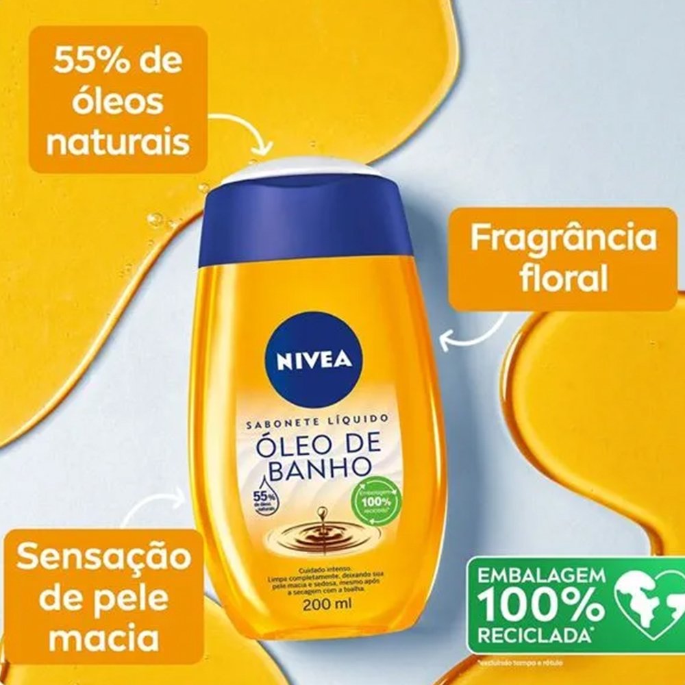 Sabonete Liquido Nivea Natural Oil 200ml
