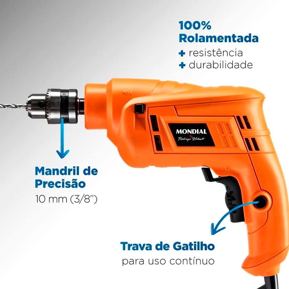 Furadeira Com Impacto, Mondial, Laranja, 650W, 110V - Fi-Rh-01M