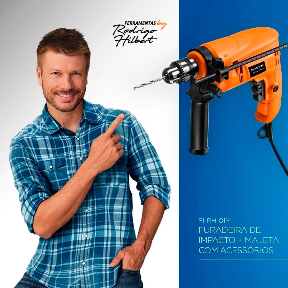 Furadeira Com Impacto, Mondial, Laranja, 650W, 110V - Fi-Rh-01M