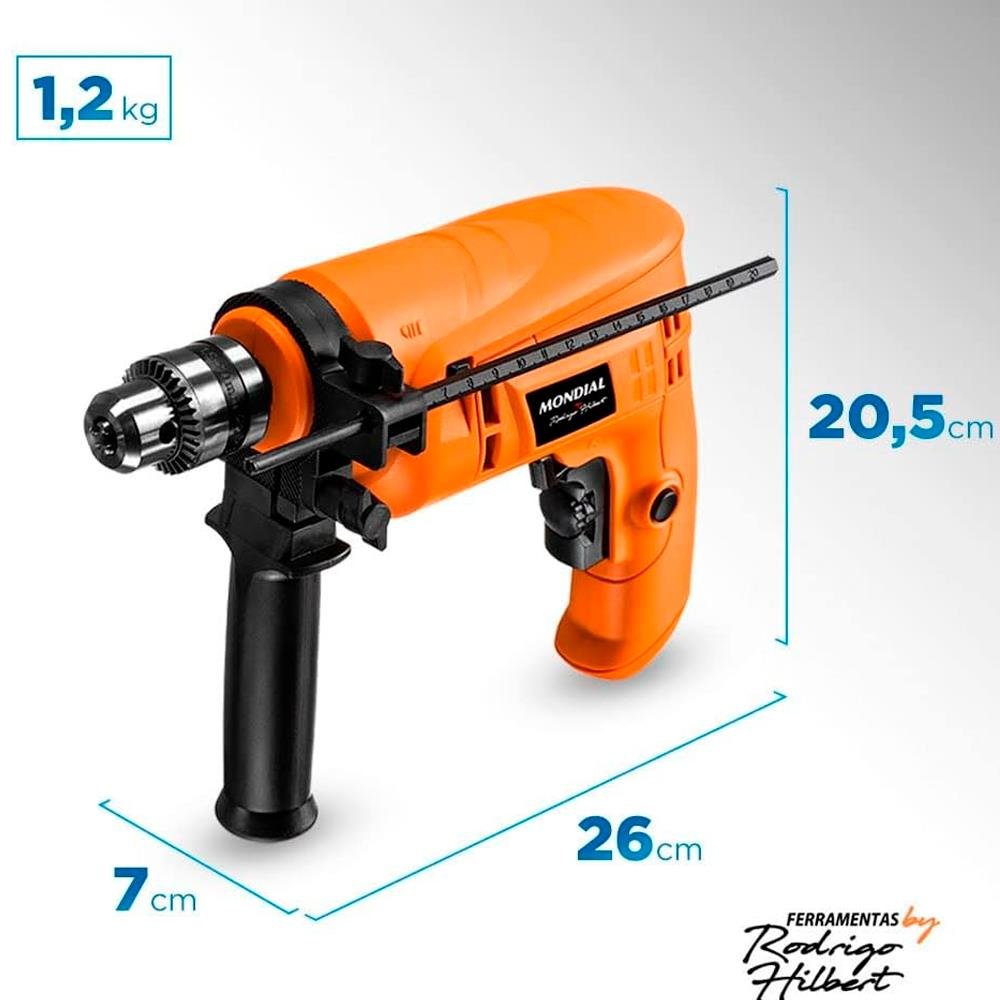 Furadeira Com Impacto, Mondial, Laranja, 650W, 110V - Fi-Rh-01M
