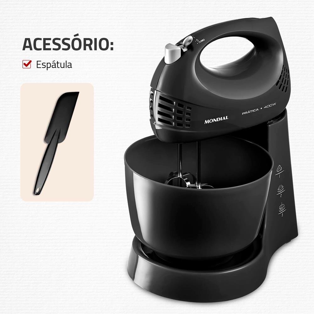 Batedeira Mondial, 127V, Potência 400W, 60Hz, Preto - B-45-B