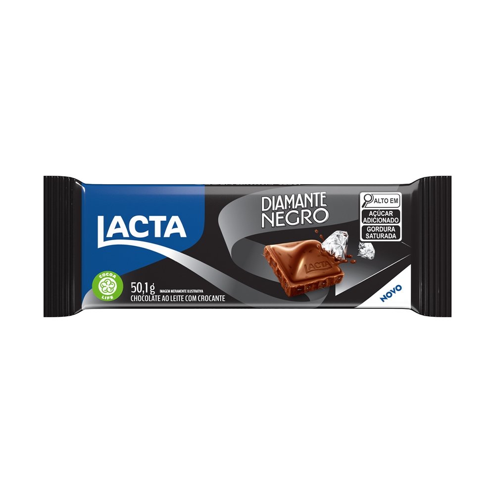 Chocolate Lacta Diamante Negro 50,1g - Caixa com 21 Unidades