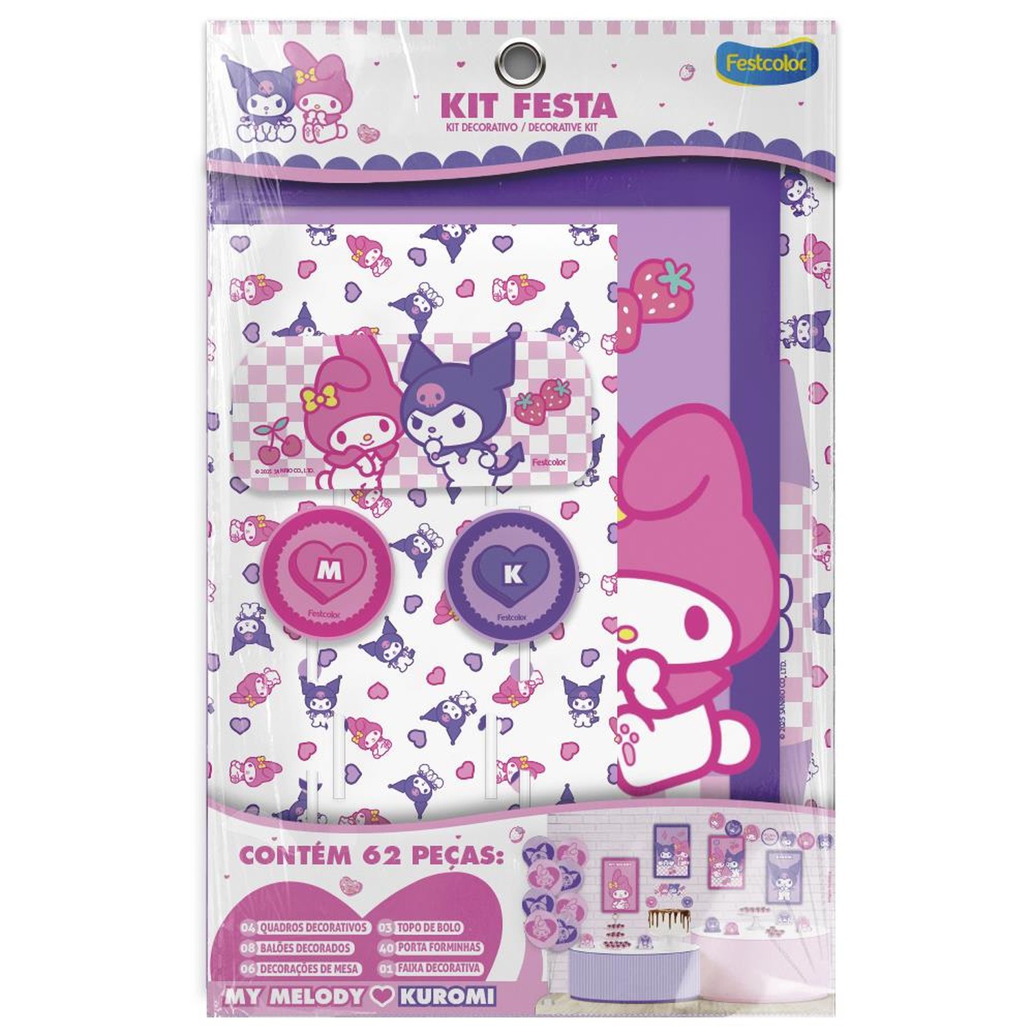 Kit Festa My Melody E Kuromi
