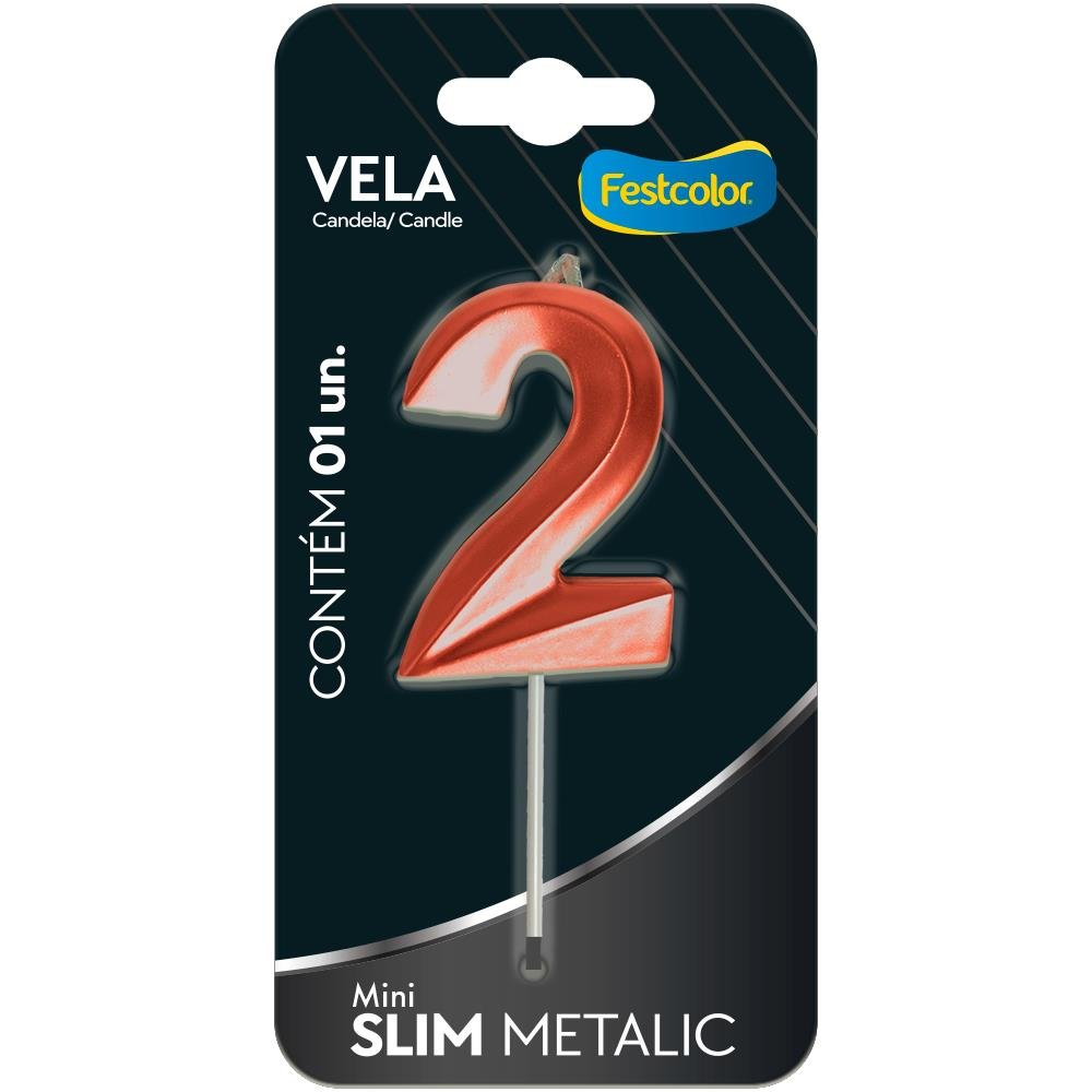 Vela Mini Slim Metallic Cobre N 2