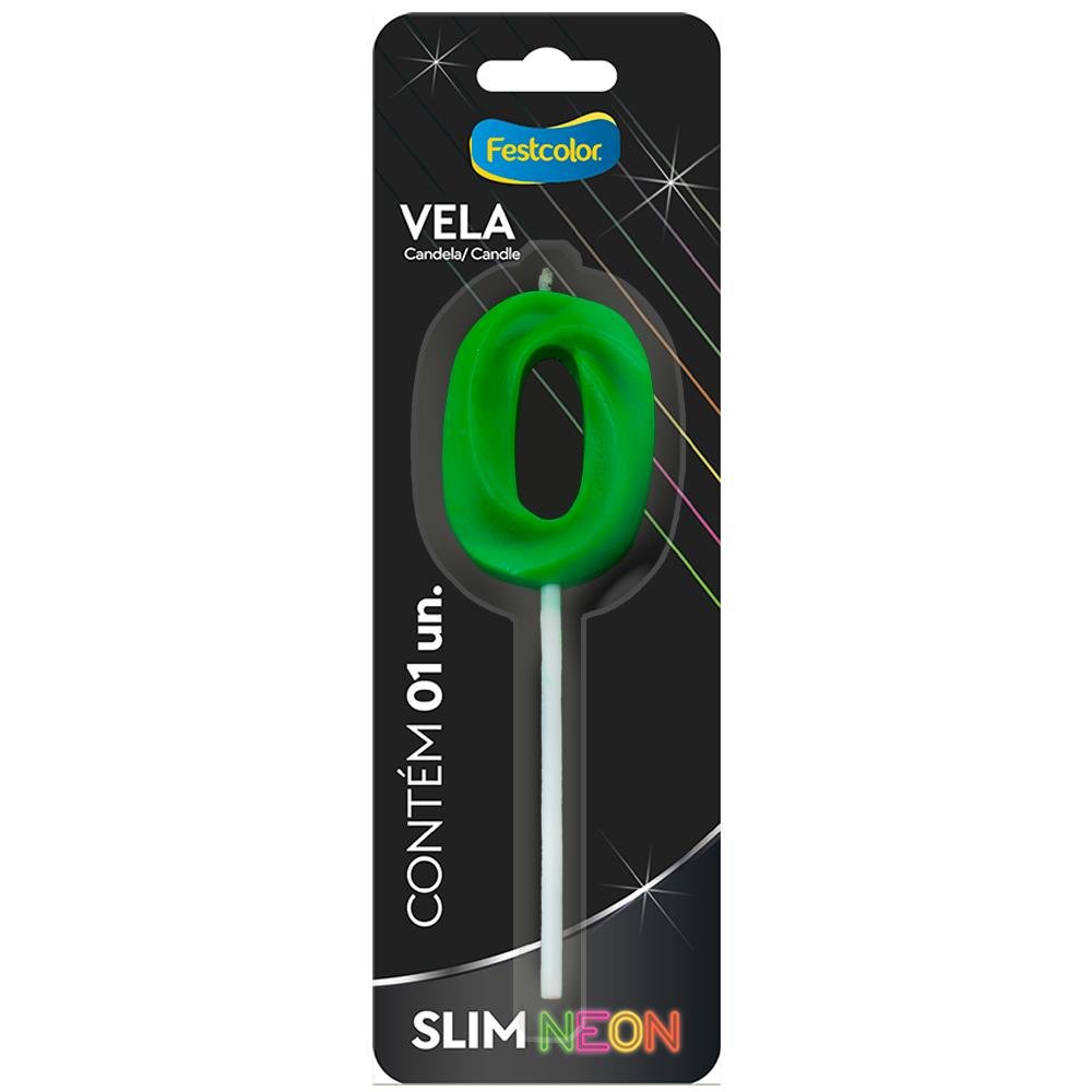 Vela Slim Neon Verde N 0