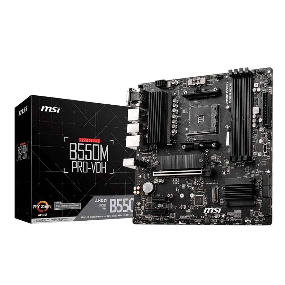 Placa-Mãe MSI B550M Pro-VDH, AMD AM4, mATX